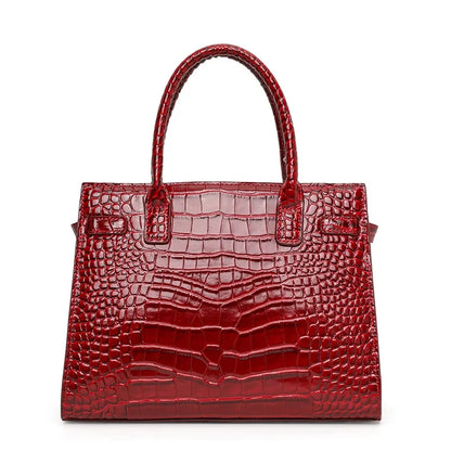 Crocodile Pattern Genuine Leather Women's Handbag