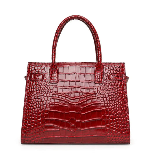 Crocodile Pattern Genuine Leather Women's Handbag