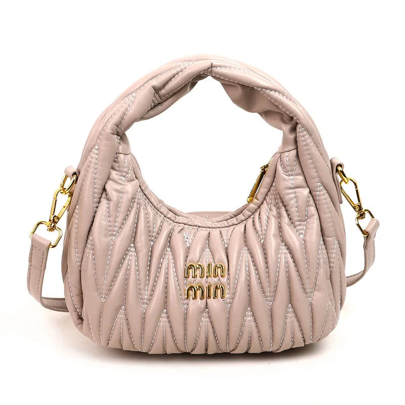 Designer Women Handbags 2026 French Women's Bag Pleated Miu Niche