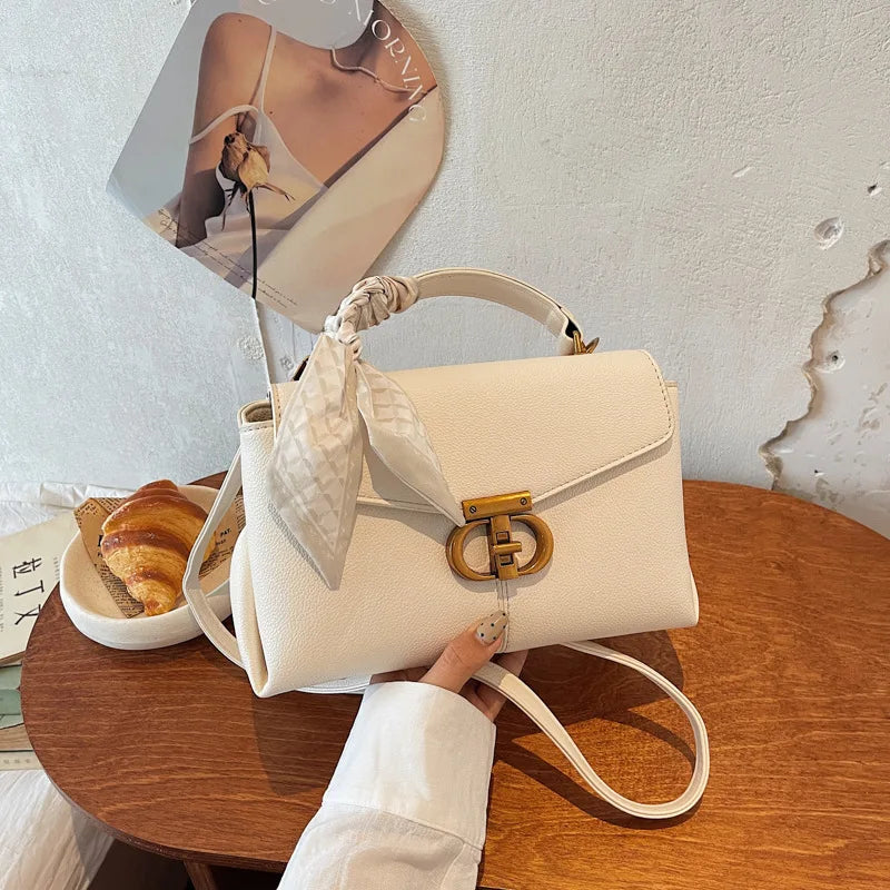 Elegant Silk Scarf Handbag Versatile Shoulder Bag Crossbody Design