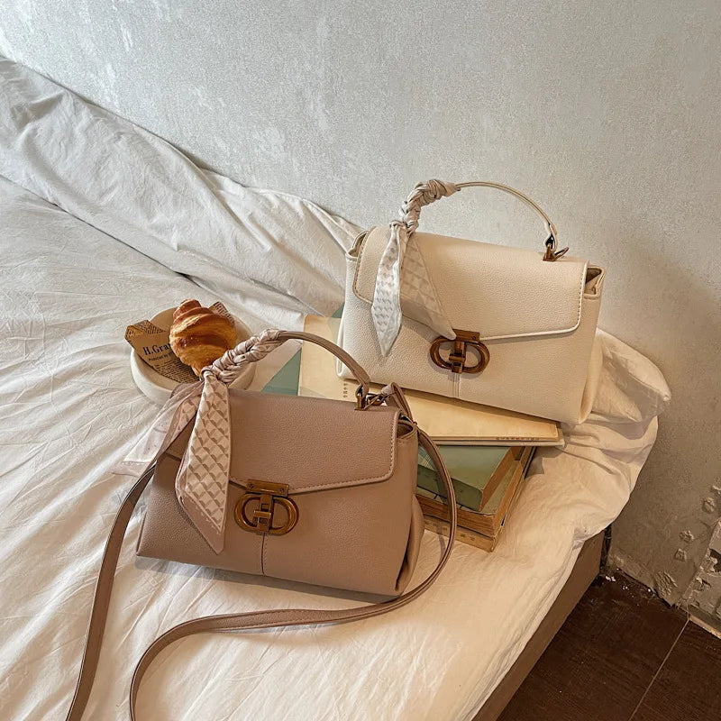 Elegant Silk Scarf Handbag Versatile Shoulder Bag Crossbody Design