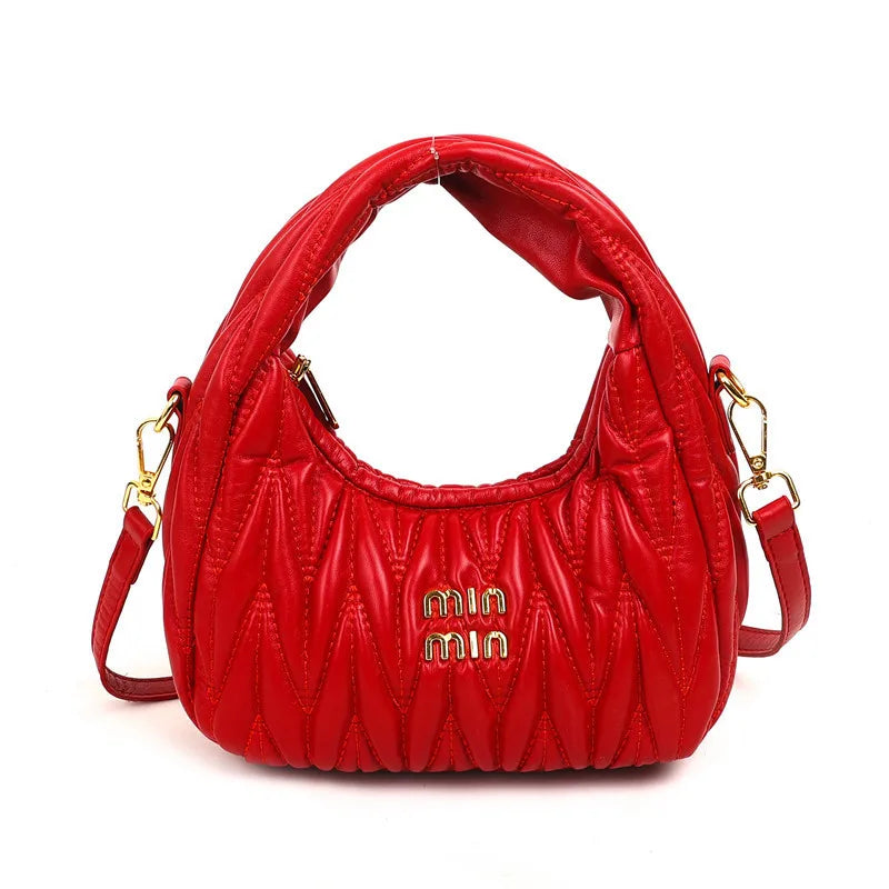 Designer Women Handbags 2026 French Women's Bag Pleated Miu Niche