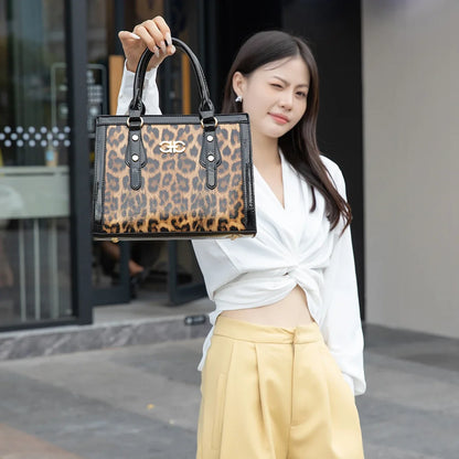 Fashionable Leopard Print Handbag, Large Shoulder Bag
