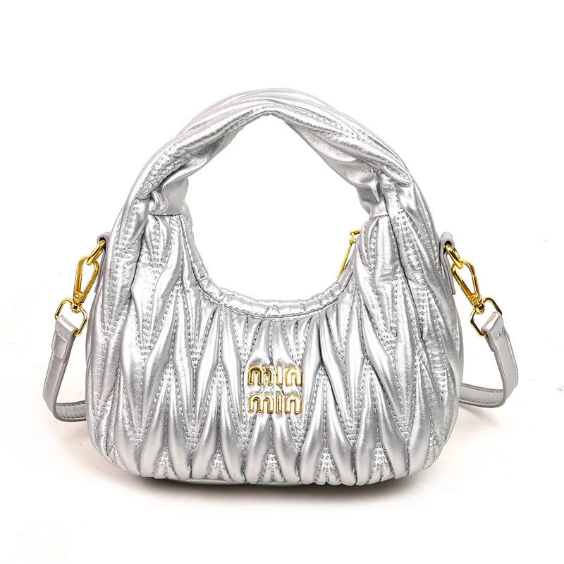 Designer Women Handbags 2026 French Women's Bag Pleated Miu Niche