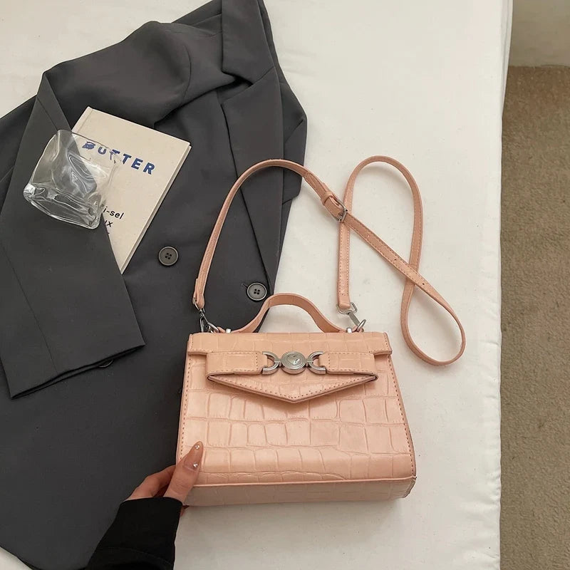 PU Leather Vintage Handbag for Women Short Top Handle Satchel Purse New Trend Crossbody