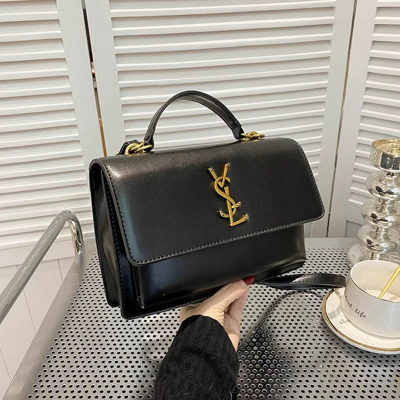 High-End Leather Women Diaper Bag Classic Designer Paris Casual Simple Vintage