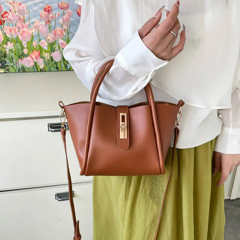 Fashionable Bucket Bag Women's Handbag Retro Crossbody Shoulder Bag