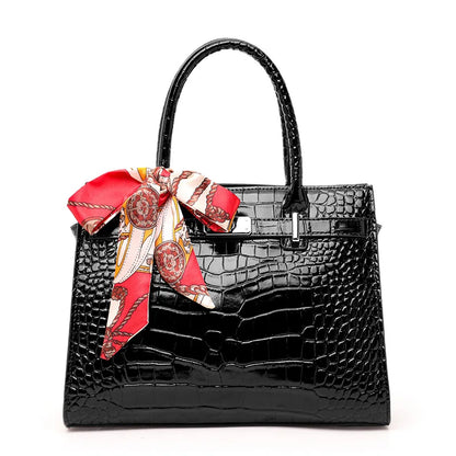 Crocodile Pattern Genuine Leather Women's Handbag