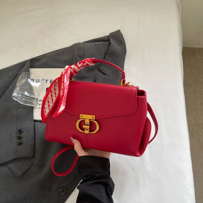 Elegant Silk Scarf Handbag Versatile Shoulder Bag Crossbody Design