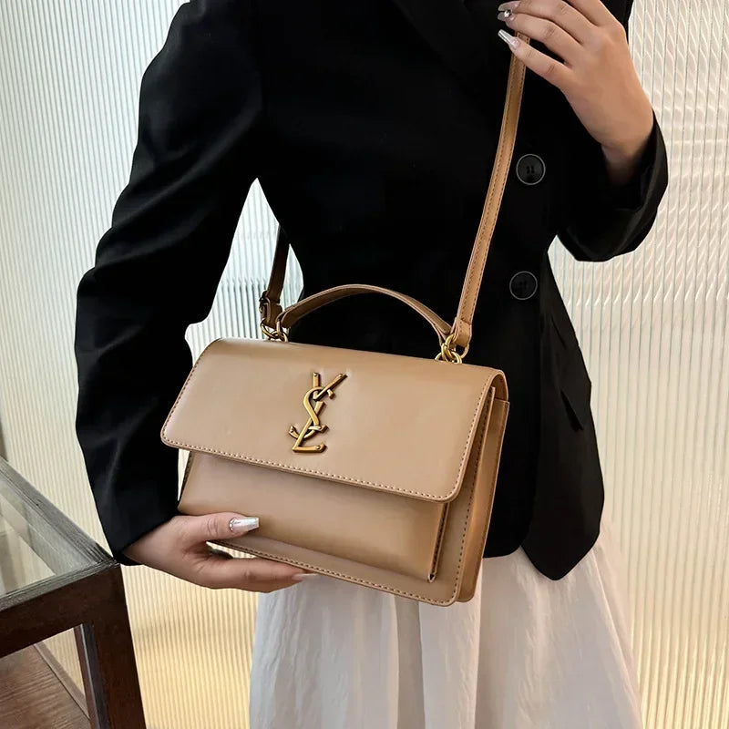 High-End Leather Women Diaper Bag Classic Designer Paris Casual Simple Vintage