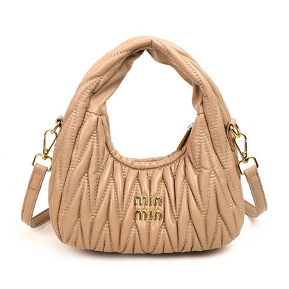Designer Women Handbags 2026 French Women's Bag Pleated Miu Niche