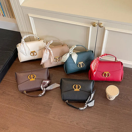 Elegant Silk Scarf Handbag Versatile Shoulder Bag Crossbody Design
