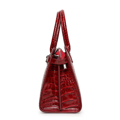 Crocodile Pattern Genuine Leather Women's Handbag