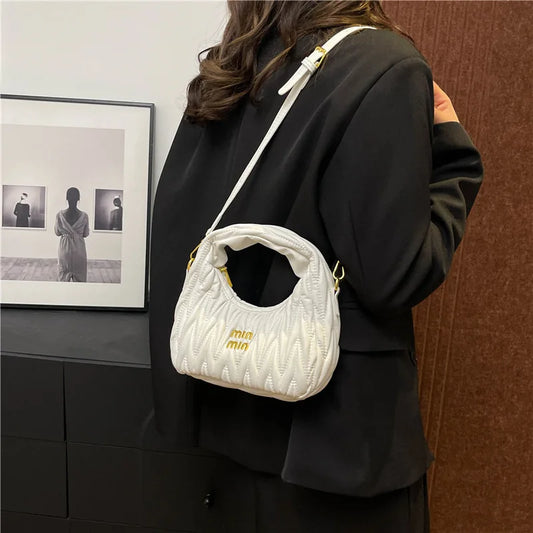 Designer Women Handbags 2026 French Women's Bag Pleated Miu Niche